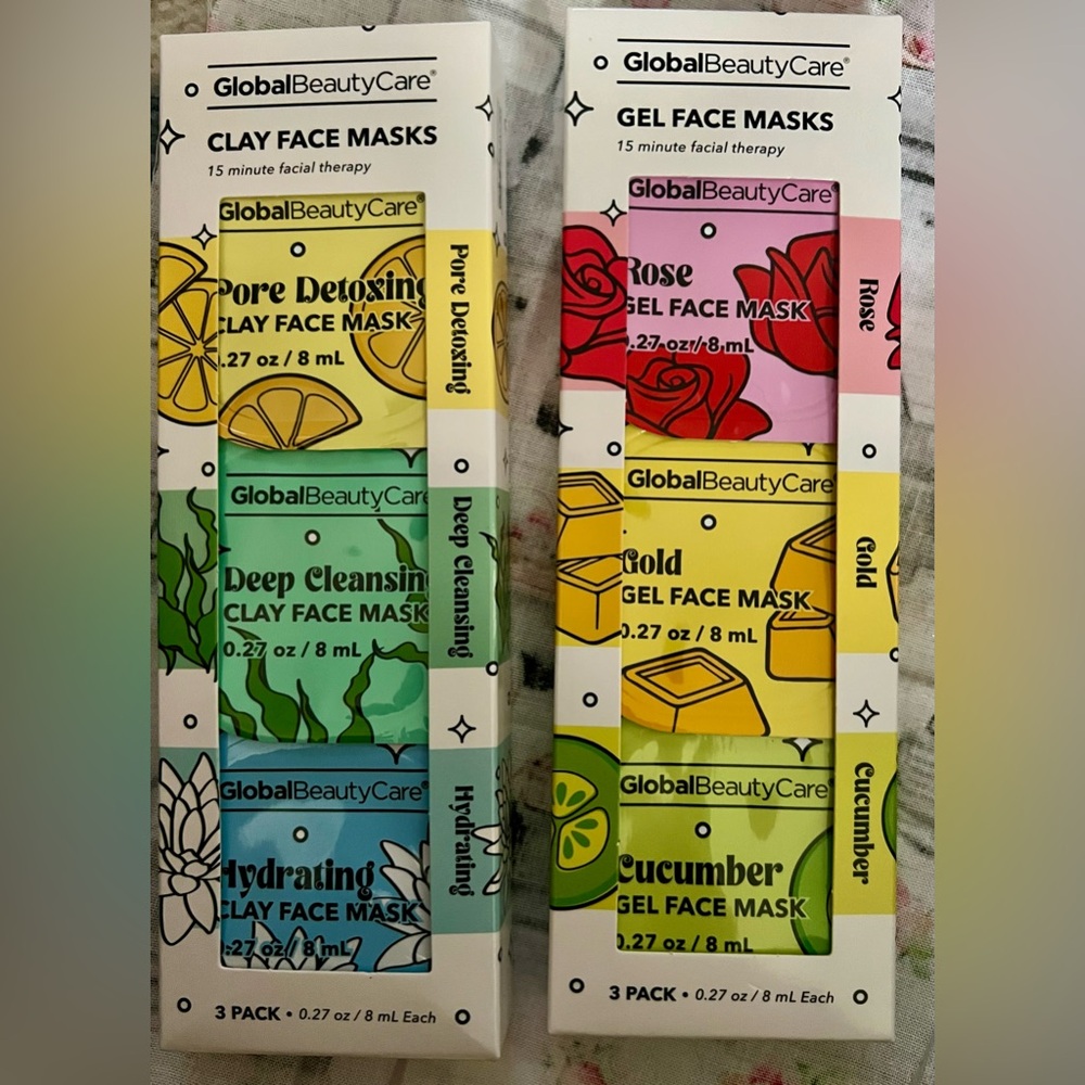 Global Beauty Care - Clay & Gel Face Mask - GIFT SET DUO🩷💛💚